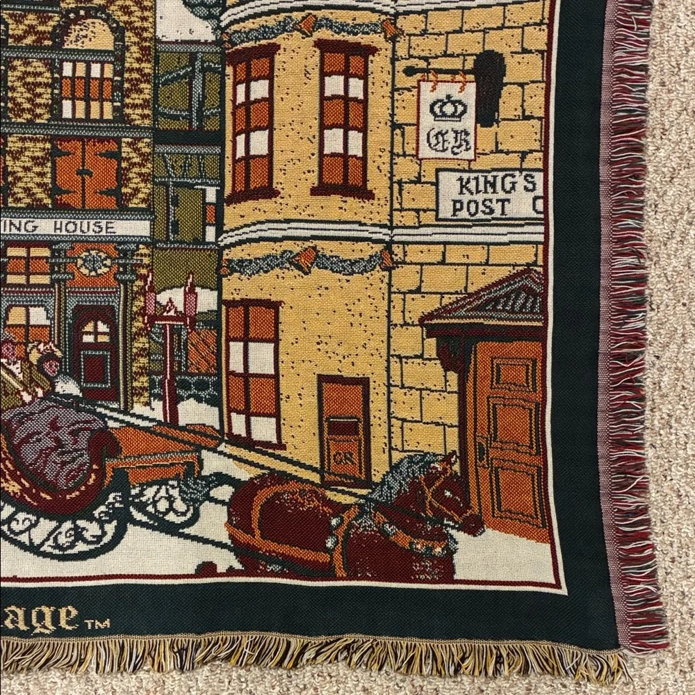Vintage Goodwin Weavers Dickens’ Villlage Series Woven Throw
